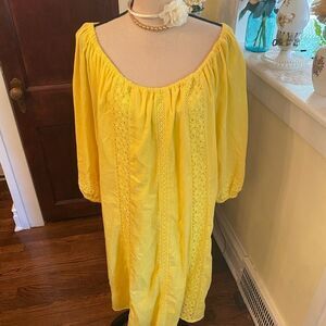 NWT Lane Bryant Lemon Yellow Cotton Dress Sz 18/20